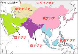 東アジアを示しているmap