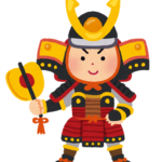 鎧兜を身に着けている男の子のイラスト