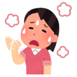 暑い人のイラスト（女性）