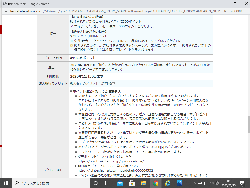 キャンペーンの説明
