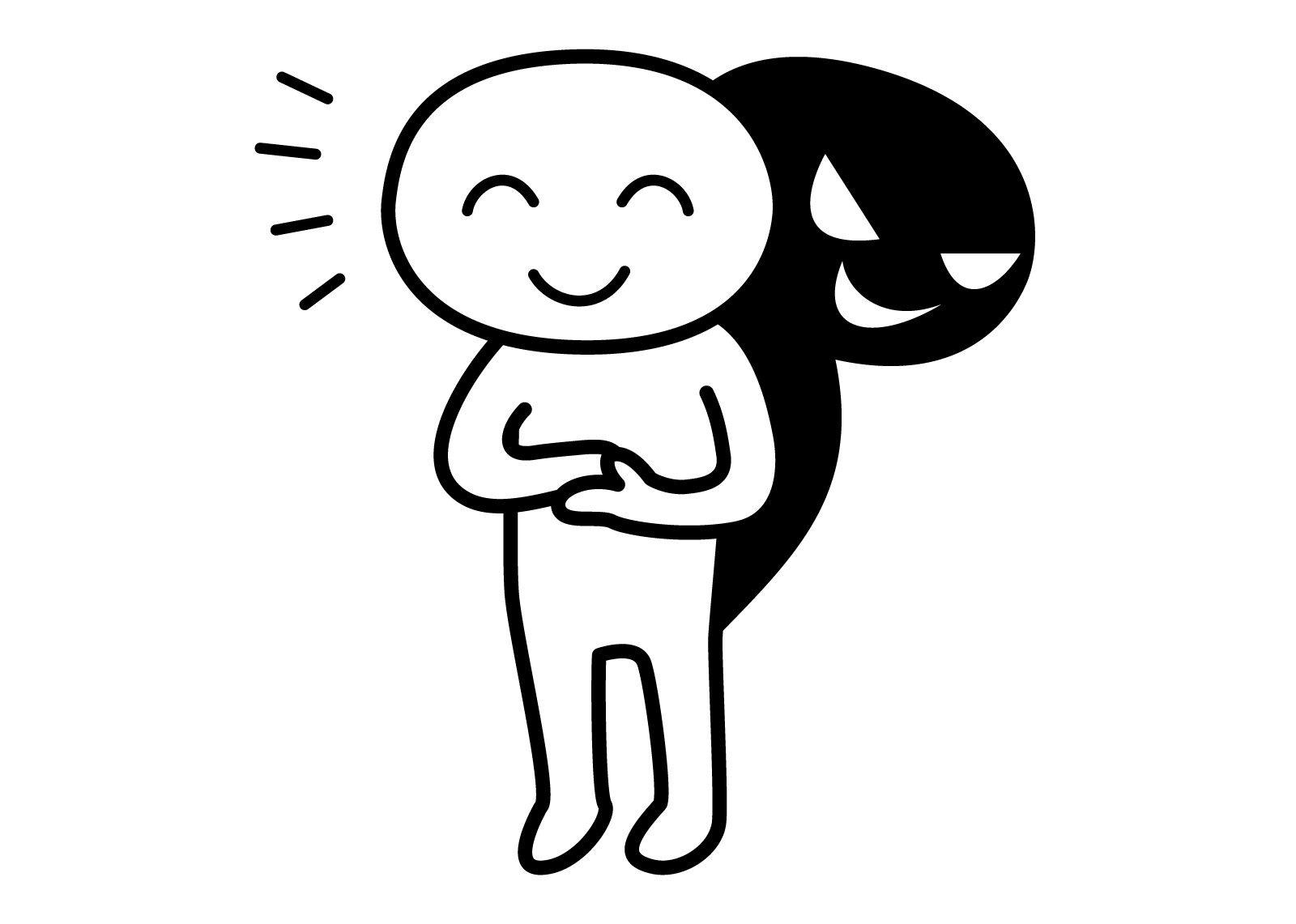 笑顔のウラには腹黒い思いがある 関西弁って分かりづらいですネ じ じ の 一歩
