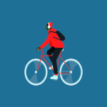 自転車に乗る男性
